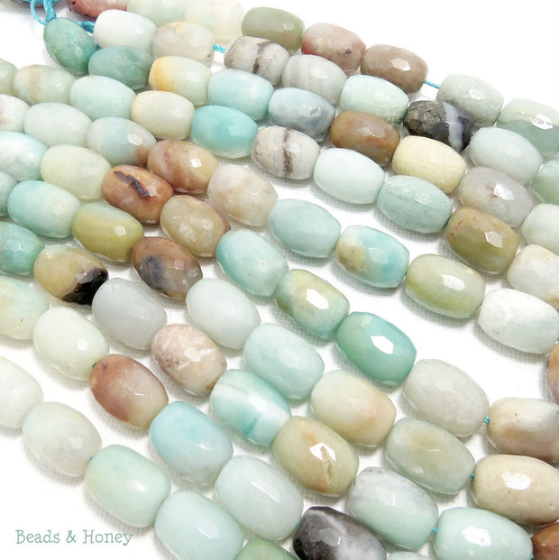 Black Gold Amazonite Barrel Faceted 14x10mm (15.5-Inch Strand)