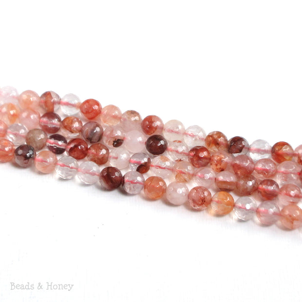 Natural Red Crystal Quartz Round Faceted 6mm (15-inch Strand)