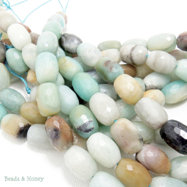 Black Gold Amazonite Barrel Faceted 14x10mm (15.5-Inch Strand)