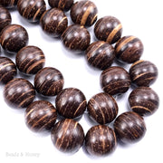 Coconut Shell Bead Dark Brown Round 20mm (10pcs)