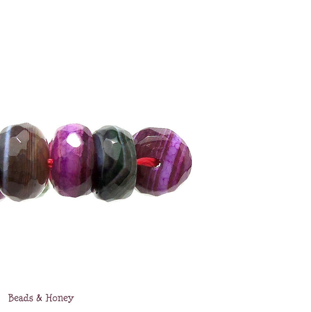 Agate Fired Purple Rainbow Rondelle Faceted 10mm (Half Strand)
