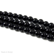 Dakota Stones Black Onyx Large Hole Bead Round 8mm (8 Inch Strand) 