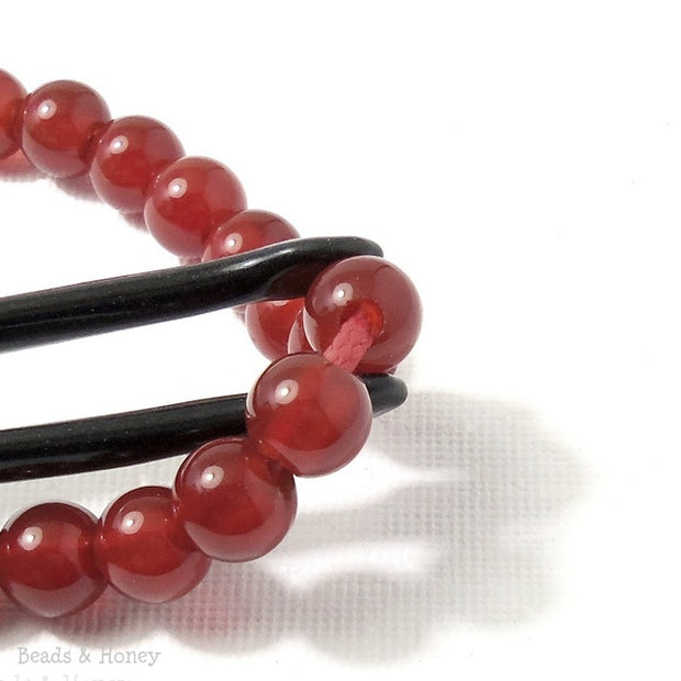 8mm Smooth Round, Red Carnelian Stone Beads (16 Strand)
