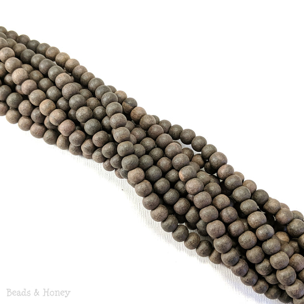 Unfinished Ebony Wood Beads Round 6mm - 7mm (16-Inch Strand)