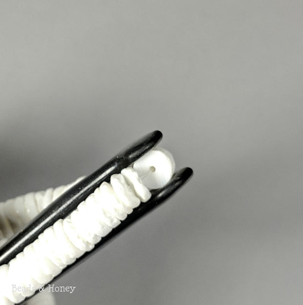 White Clam Shell Heishi 7-8mm (16-Inch Strand)