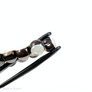 Ebony Wood Bead with White Mother of Pearl Inlay Round 10mm (8-Inch Strand)