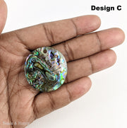 Abalone Shell Coin Component w/Top Drill Hole 32mm (1pc)