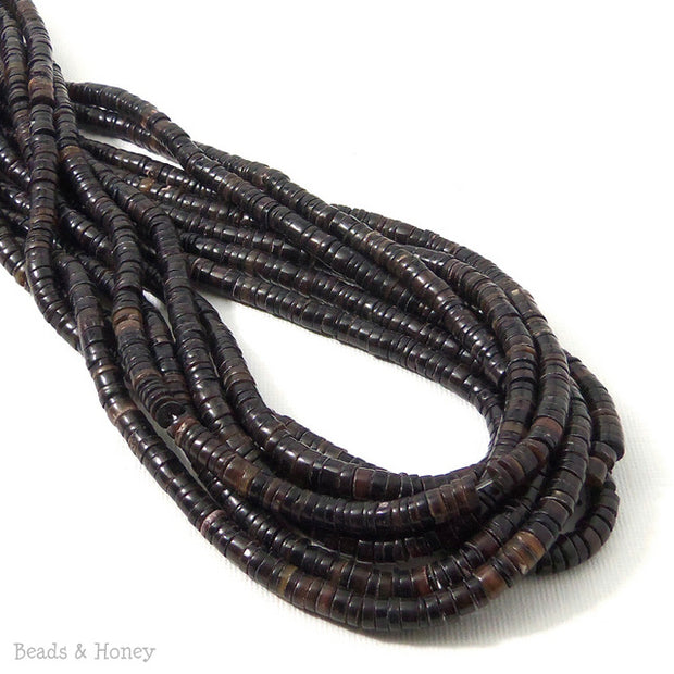 Black Pen Shell Beads Heishi 4-5mm (16-Inch Strand)