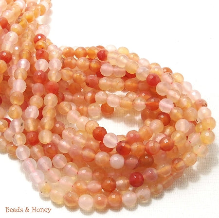 Peach Agate Round Faceted 6mm (Full Strand)