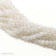White Fired Agate Round Faceted 6mm (Full Strand)