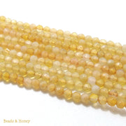 Agate Fired Yellow Round Faceted 4mm (Full Strand)