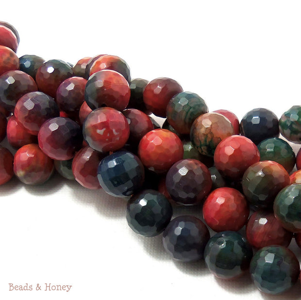 Orange Rainbow Fired Agate Round Faceted 10mm (Full Strand)