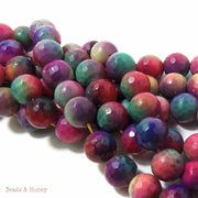 Rainbow Sherbet Fired Agate Round Faceted 10mm (Full Strand)