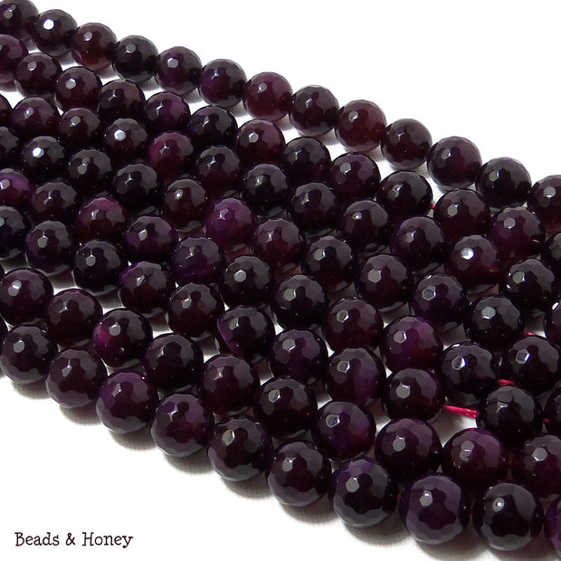 Purple Fired Agate Round Faceted 10mm (Full Strand)
