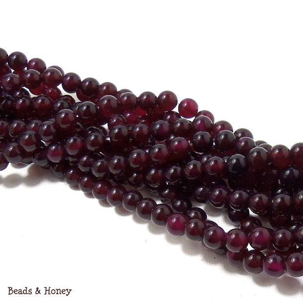 Purple Magenta Agate Dyed Round Smooth 6mm (Full Strand)