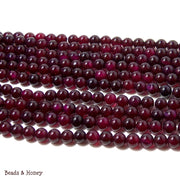 Purple Magenta Agate Dyed Round Smooth 6mm (Full Strand)