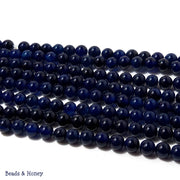 Dark Blue Agate Dyed Round Smooth 6mm (Full Strand)