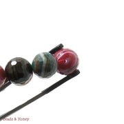 Banded Rainbow Fired Agate Round Faceted 12mm (Half Strand)