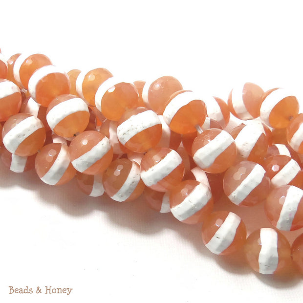 Orange Striped Agate Round Faceted 12mm (Half Strand, Qty Pricing)