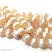 Yellow Orange Striped Agate Round Faceted 12mm (Half Strand, Qty Pricing)