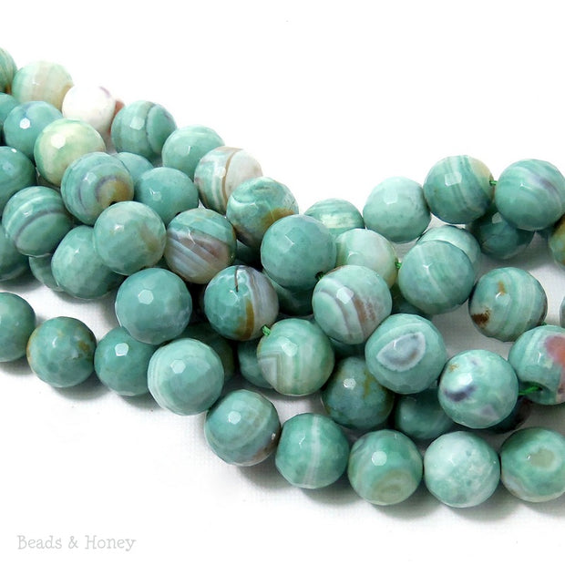 Sea Green Fired Agate Round Faceted 12mm (Half Strand, Qty Pricing)