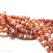 Fire Crackle Agate Red Orange Rondelle Smooth 6mm (Full Strand)