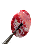 Brick Red Fired Crackle Agate Oval Focal Bead 40x50mm (1pc)