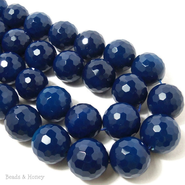 Blue Agate Round Faceted 20mm (Half Strand)