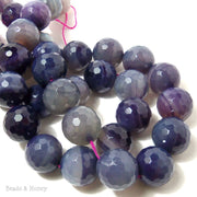 Purple/Gray Agate Round Faceted 20mm (Half Strand)