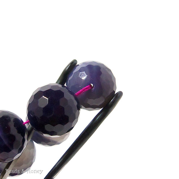 Purple/Gray Agate Round Faceted 20mm (Half Strand)