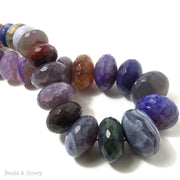 Purple Fired Agate Graduated Rondelle Faceted 12-22mm (Full Strand)