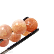 Peach Fire Crackle Agate Round Smooth 18mm (Half Strand)