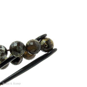 Fired Agate Bead Gray/Yellow/Olive/Green/Brown Round Faceted 10mm (15 Inch Strand) 