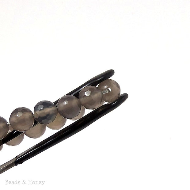 Gray Agate Round Faceted 8mm (Full Strand)