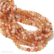 Peach Agate Round Faceted 4mm (Full Strand)