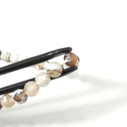 Fired Agate White/Brown/Black Round Faceted 6mm (14.5-15 Inch Strand) 