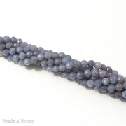 Agate Bead Light Blue-Gray Round Faceted 4mm (14.5 Inch Strand)