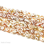 Fired Agate Bead Brown/Peach Round Faceted 8mm (14.5-15 Inch Strand) 