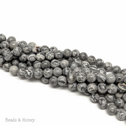 Gray/Silver Crazy Lace Agate Round 8mm (15.5-Inch Strand)