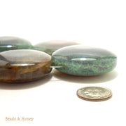 Aqua Fired Agate Round Coin Focal 35-45mm (1pc)