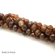 Fired Agate Brown Round Faceted 4mm (Full Strand)