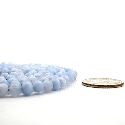 Fired Agate Light Blue Round Faceted 4mm (Full Strand)