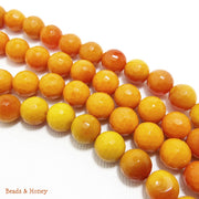 Agate Fired Orange Round Faceted 8mm (Full Strand)