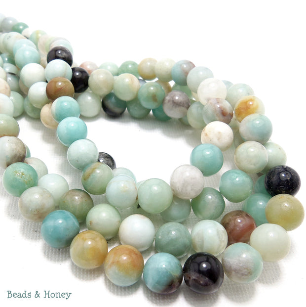 Black Gold Amazonite Multi Color Round 8mm (15-Inch Strand)