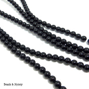 Black Onyx Round Smooth 4mm (Full Strand)