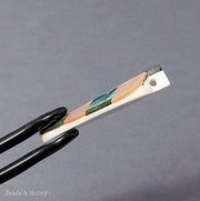 Carved Bone Feather with Abalone and Brown Lip Shell Inlay (2pcs)