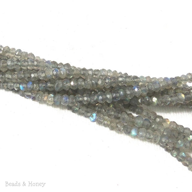 Labradorite Bead Rondelle Faceted 3-4mm (13 Inch Strand)