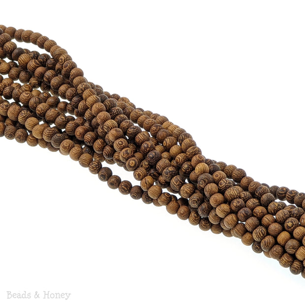 Unfinished Madre de Cacao Wood Round 4-5mm (16-Inch Strand)