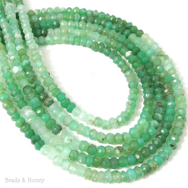 Chrysoprase Bead Rondelle Faceted 3mm - 4mm (13 Inch Strand)