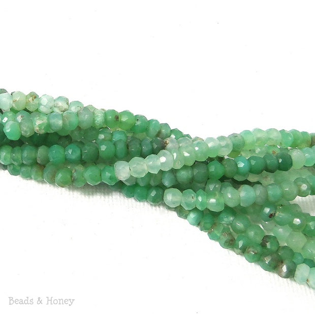 Chrysoprase Bead Rondelle Faceted 3mm - 4mm (13 Inch Strand)
